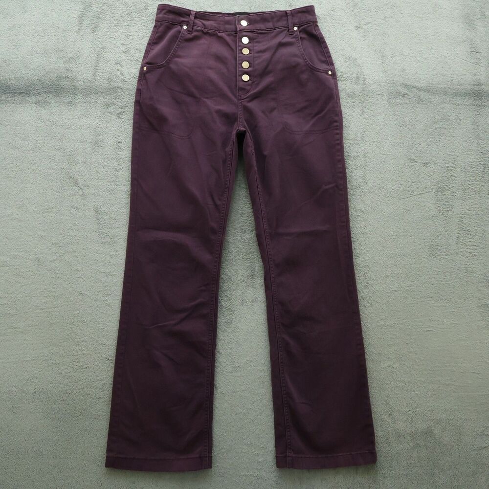 WHBM Jeans Women's Size 8 Purple Extra High-Rise Trouser 32" Inseam Stretch